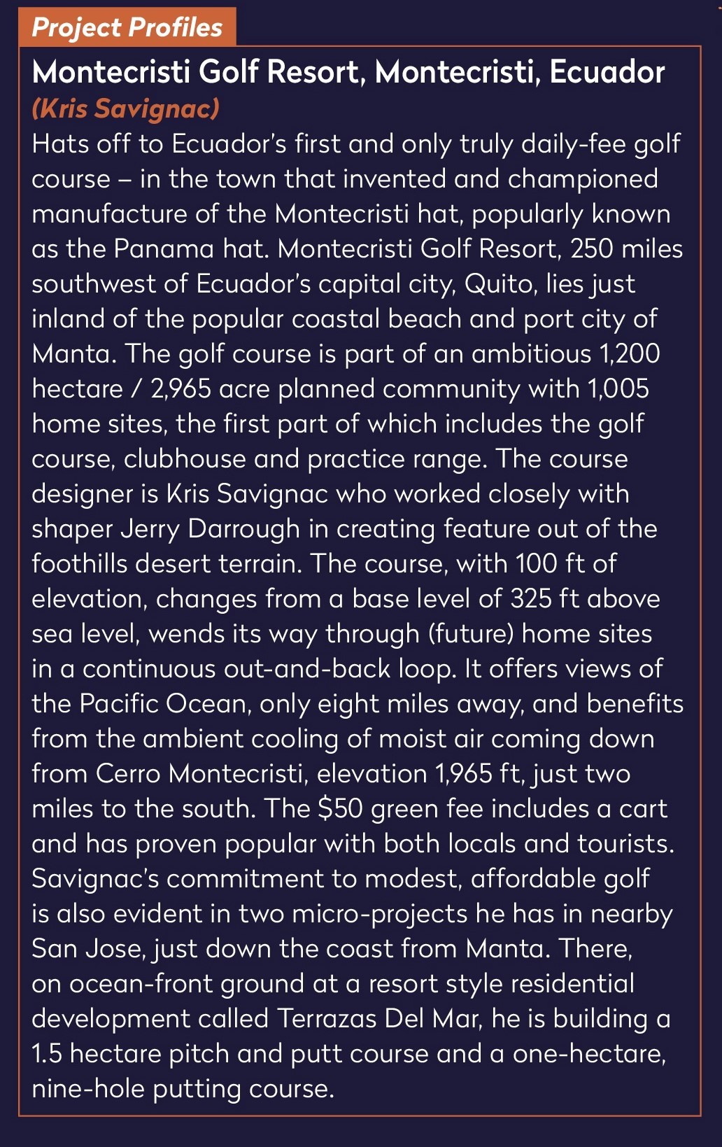 Montecristi Golf Resort project profile in The R&A Golf Around the World 2021